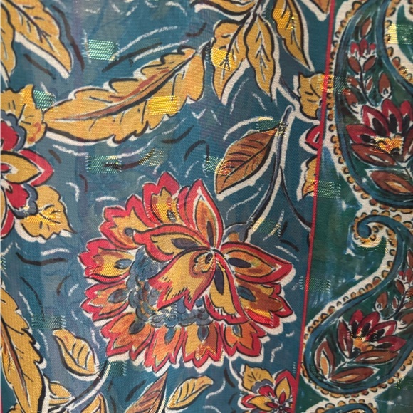 Democracy Sheer Multicolor Floral Boho Top Women’s Size 2X - Picture 8 of 16